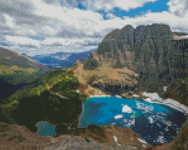 Glacier Park Iceberg Lake Landscape Diamond Painting