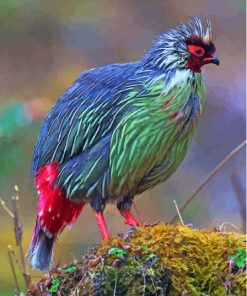 Green And Red Blood Pheasant Diamond Painting