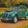 Green Citroen 2cv Car Diamond Painting