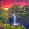 Hawaii Waterfall Sunset Diamond Painting