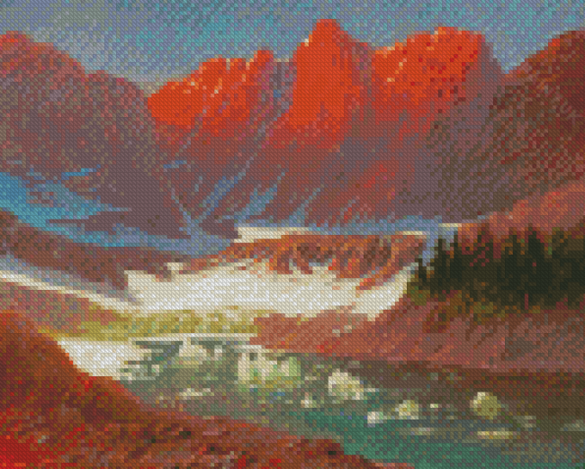 Iceberg Lake Glacier Park Art Diamond Painting