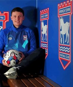 Ipswich Town FC Player With Ball Diamond Painting