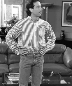 Jerry Seinfeld In Black And White Diamond Painting
