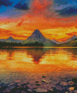 Lake McDonald At Sunset Diamond Painting