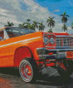 Orange Low Rider Car Diamond Painting