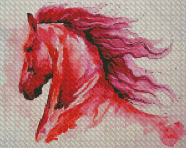 Pink Horse Art Diamond Painting