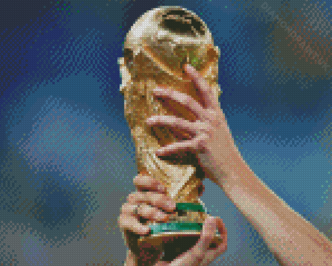 Players Holding The Fifa World Cup Trophy Diamond Painting