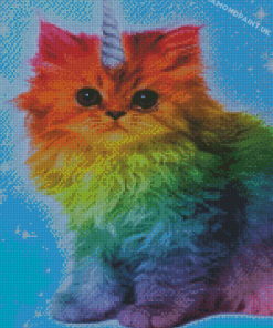 Rainbow Kitten Diamond Painting