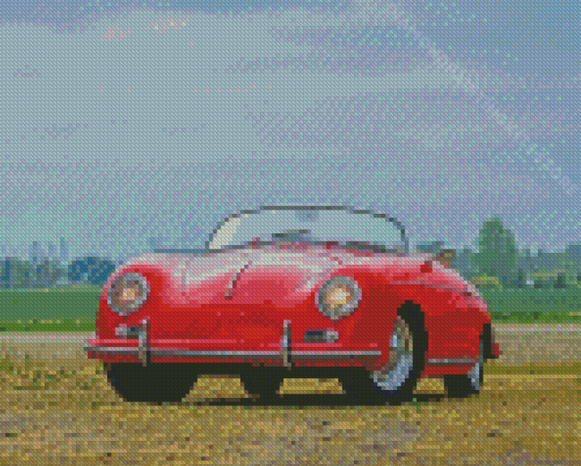 Red Porsche 356 Diamond Painting