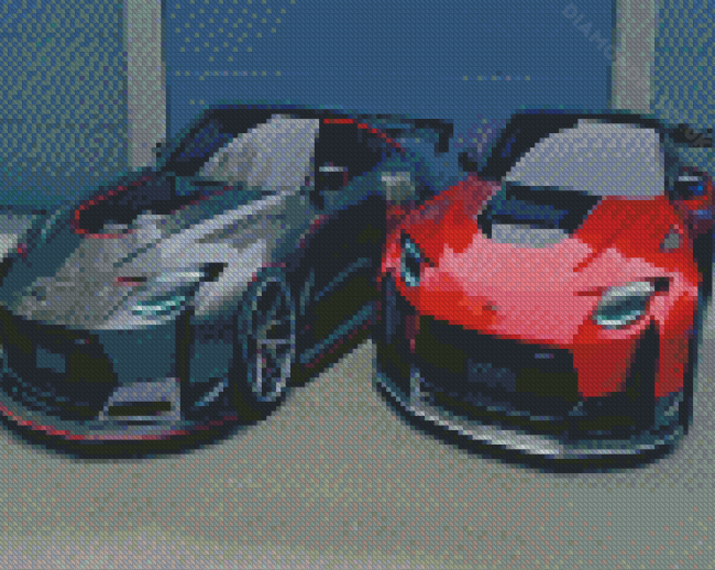Red And Grey Nissan Z Diamond Painting