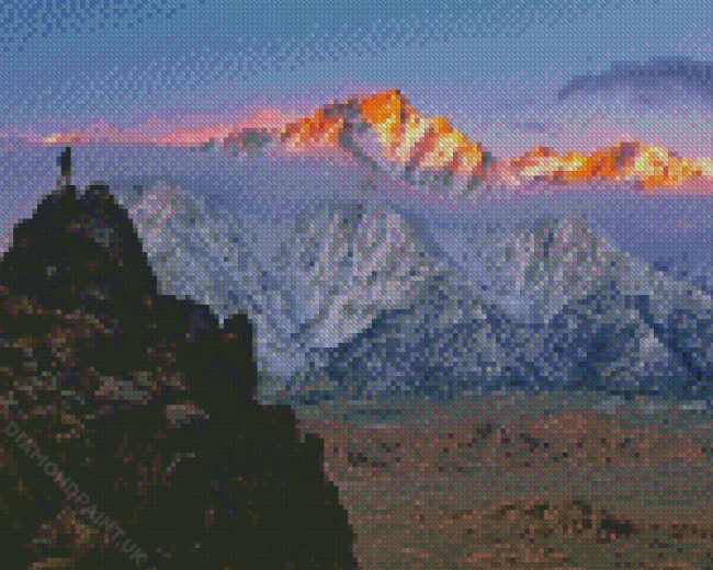 Snowy Lone Pine Mountain Diamond Painitng