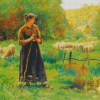 The Peasant Girl With Sheep Julien Dupre Diamond Painting