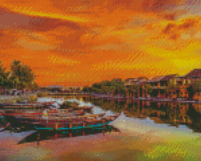 Vietnam Hoi An City At Sunset Diamond Painting