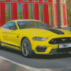 Yellow Mustang Mach 1 On The Road Diamond Painting