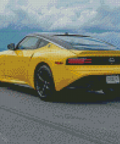 Yellow Nissan Z Sport Car Diamond Painting
