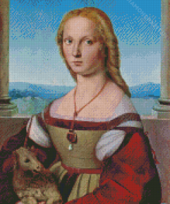 Young Woman With Unicorn Raphael Santi Diamond Painting