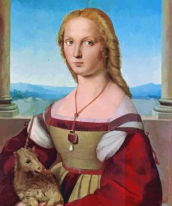 Young Woman With Unicorn Raphael Santi Diamond Painting