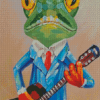 Abstract Frog With Guitar Diamond Painting
