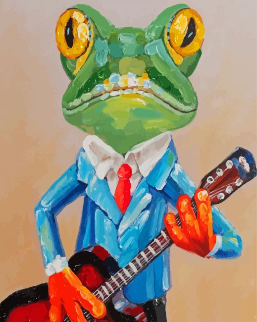 Abstract Frog With Guitar Diamond Painting