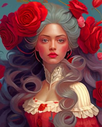 Aesthetic Roses Lady Diamond Painting