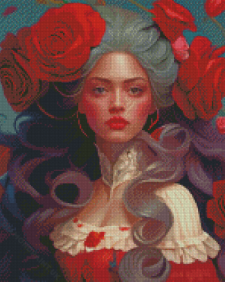 Aesthetic Roses Lady Diamond Painting