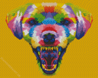 Angry Colorful Puppy Diamond Painting