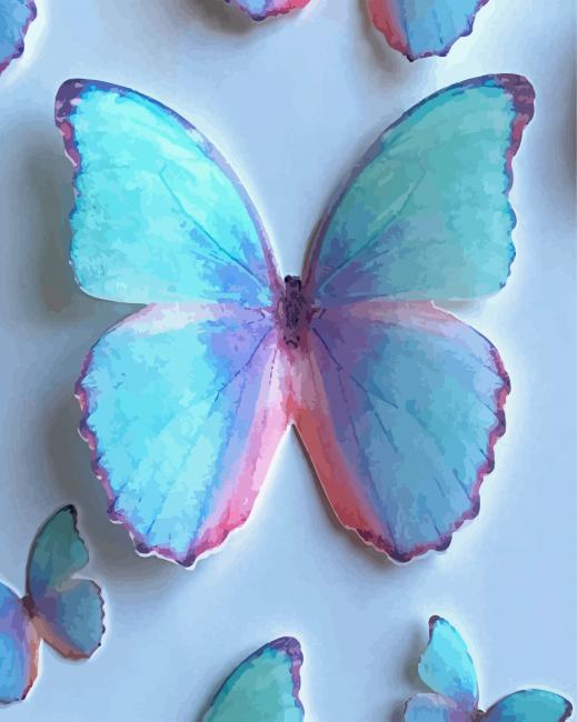 Blue Purple Iridescent Butterfly Diamond Painting