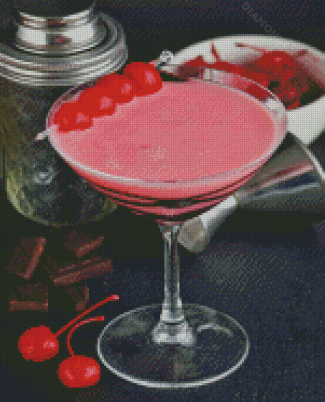 Cherry Cocktail Glass Diamond Painting