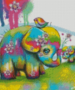 Colorful Elephants Baby Diamond Painting