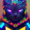 Colorful Warrior Cat Diamond Painting
