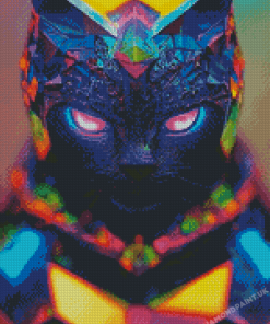 Colorful Warrior Cat Diamond Painting