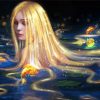 Girl With Golden Hair In Water Diamond Painting