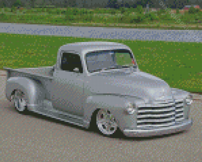 Grey 51 Chevy Truck Diamond Painting