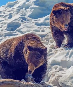 Mountain Bears Diamond Painting