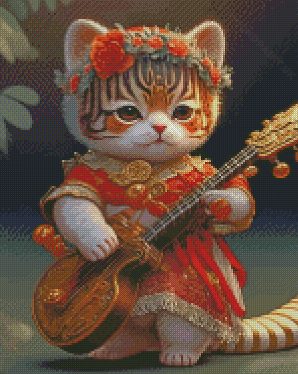Musician Cat Diamond Painting