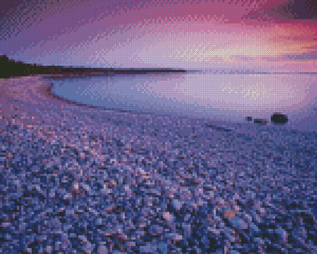 Pink Sky Lake Winnipeg Diamond Painting