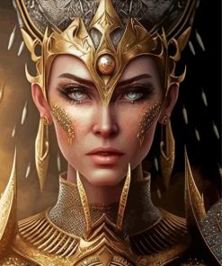 Powerful Golden Lady Diamond Painting