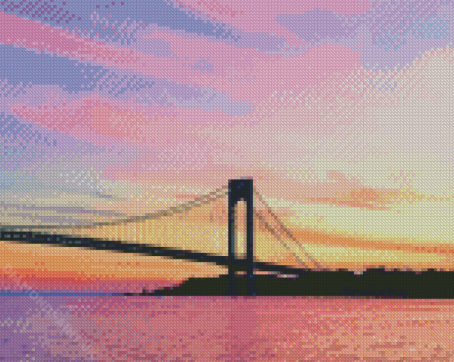 Verrazzano Narrows Bridge Silhouette Diamond Painting