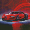 Red Bugatti Chiron Diamond Painting