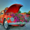 Volkswagen With Flowers Diamond Painting