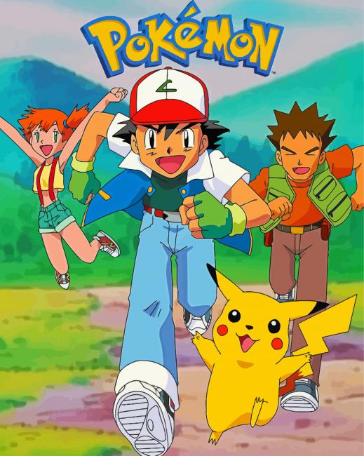 Ash And Brock And Misty Poster Diamond Painting