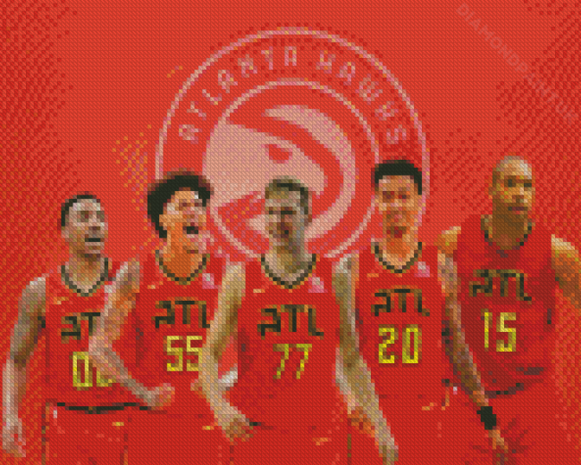 Atlanta Hawks Basketball Players Diamond Painting