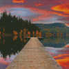 Autumn Sunset Lake Reflection Diamond Painting