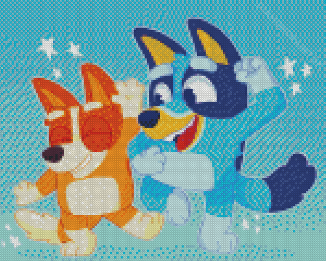 Bingo And Bluey Friends Diamond Painting