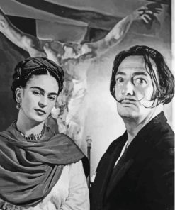 Black And White Frida Salvador Dali Diamond Painting