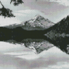 Black And White Mt Hood Lost Lake Diamond Painting