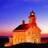 Block Island Lighthouse At Sunset Diamond Painting