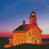 Block Island Lighthouse At Sunset Diamond Painting