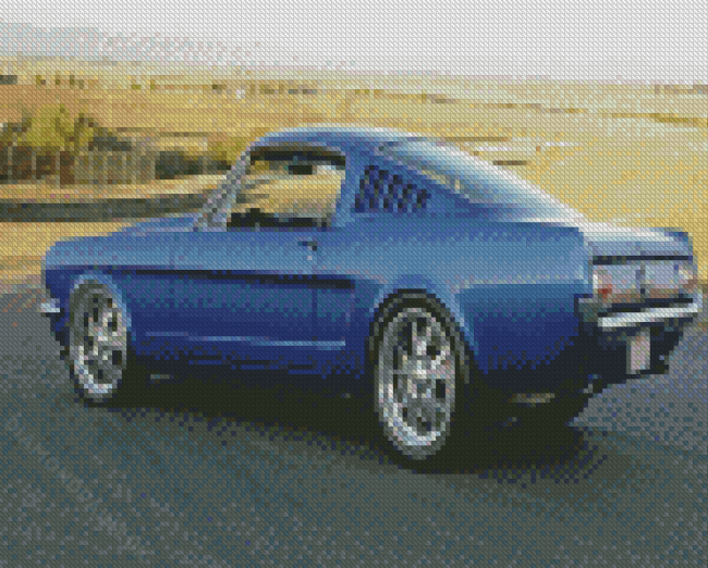 Blue Ford Mustang Diamond Painting