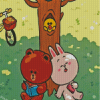 Brown And Cony Couple Diamond Painting